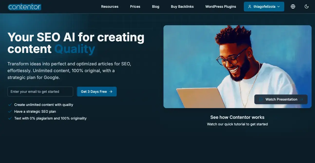Contentor SEO Screenshot