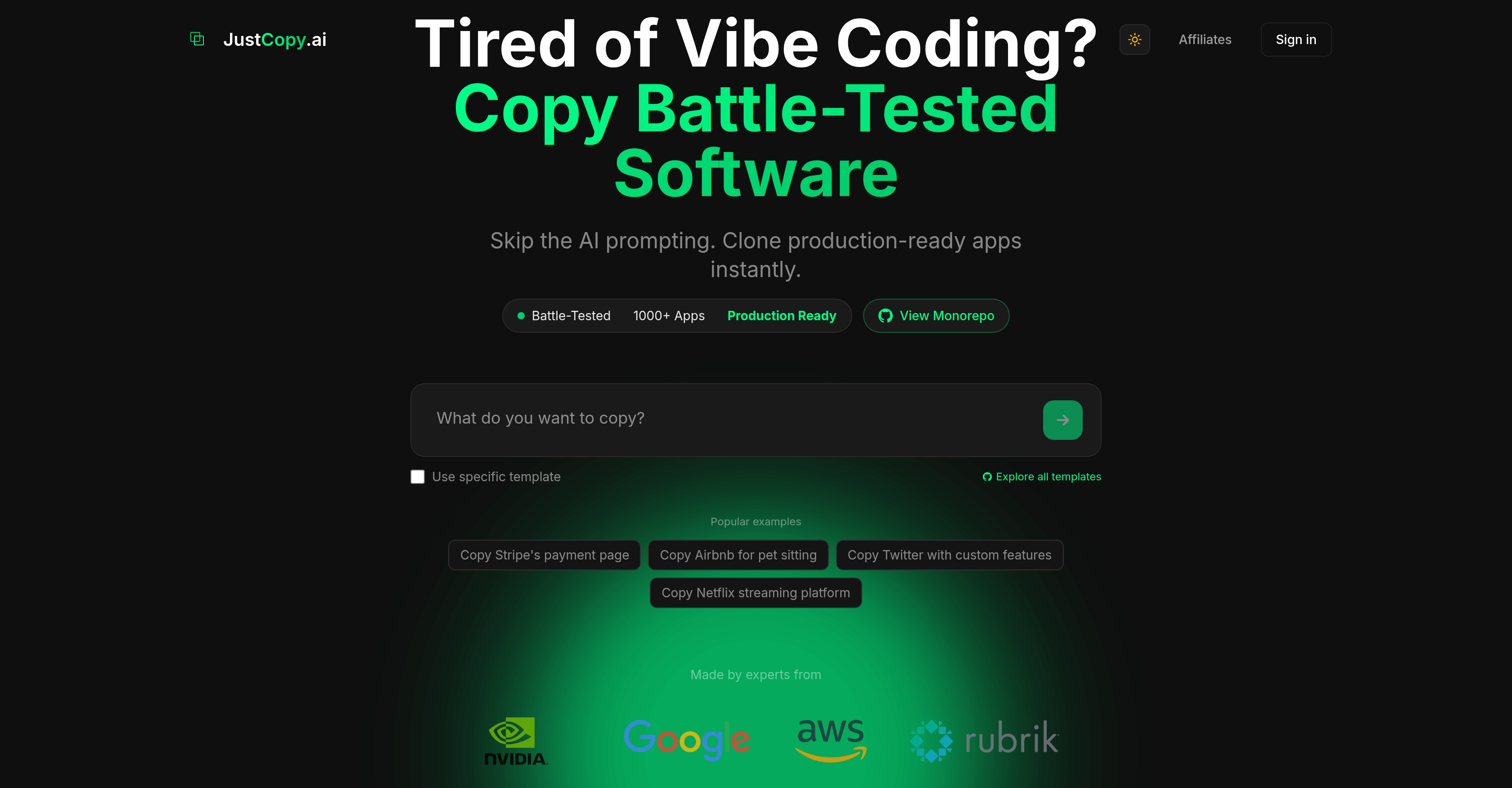 JustCopy.ai Screenshot
