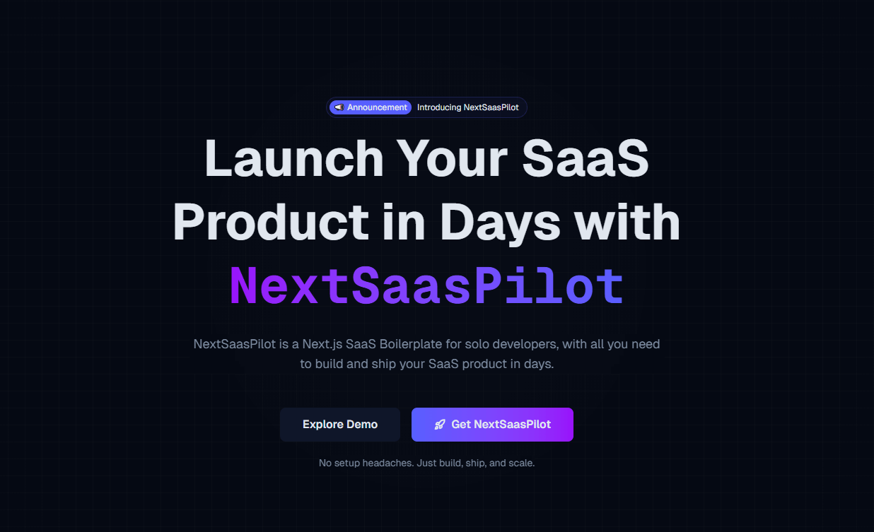 NextSaasPilot Screenshot