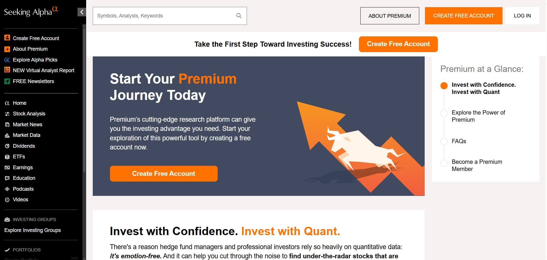 Seeking Alpha Screenshot