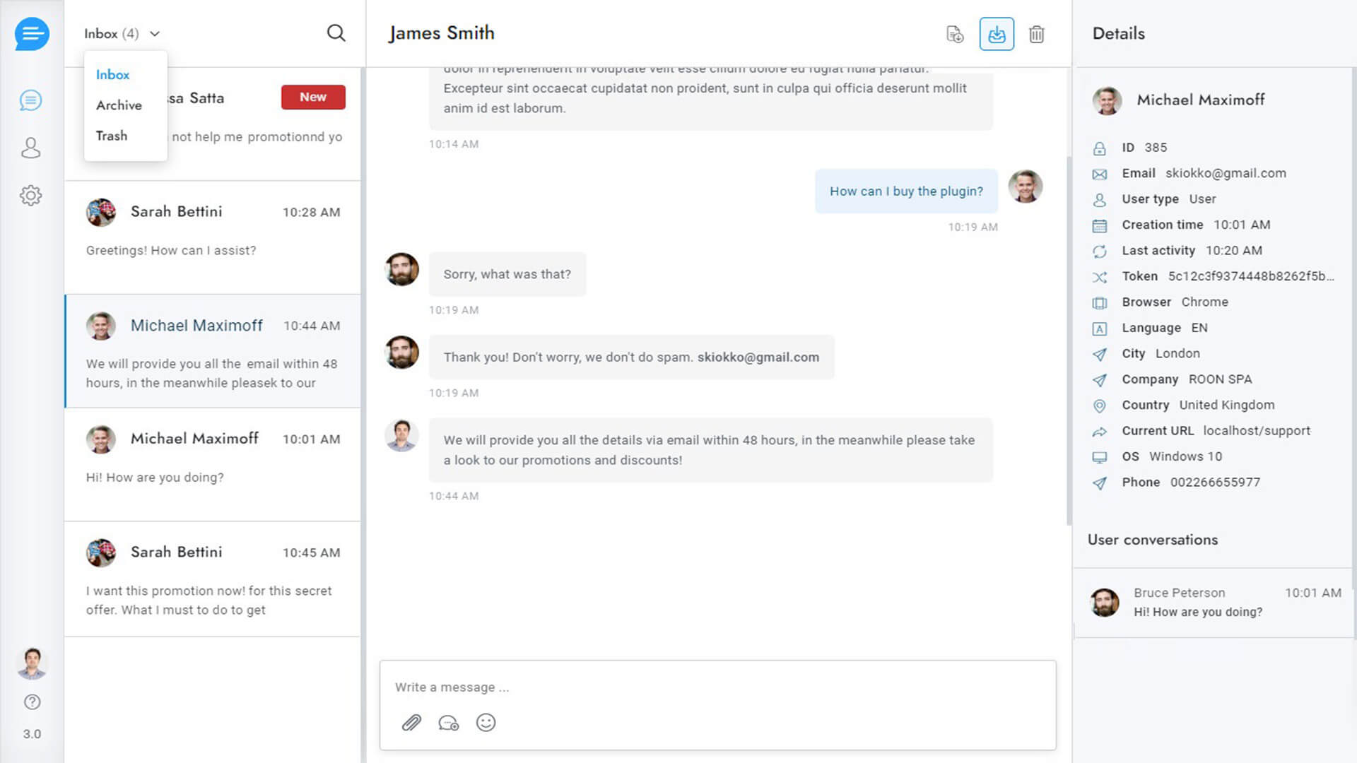Support Board Screenshot