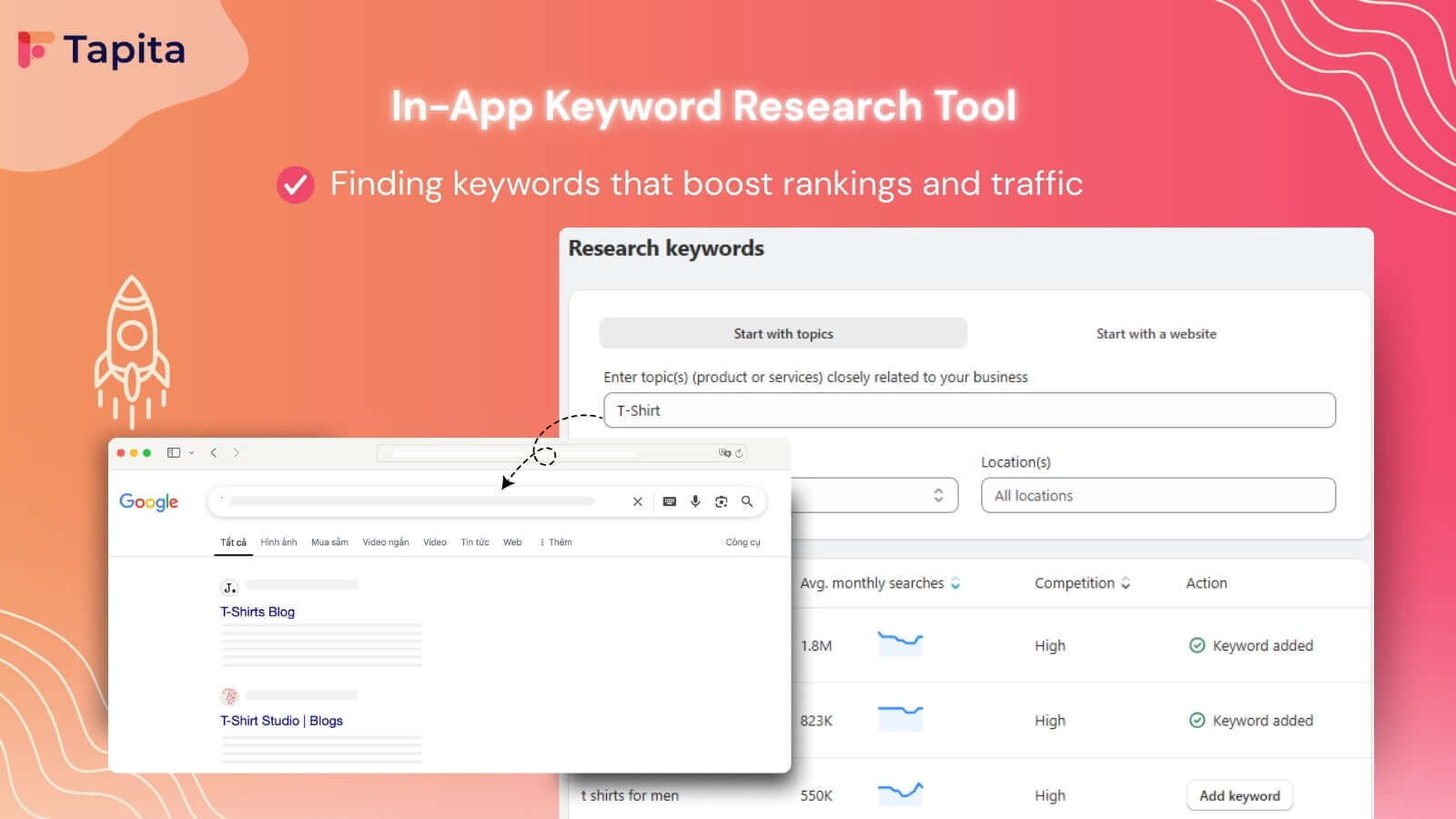 Tapita AI SEO Blog Builder Screenshot