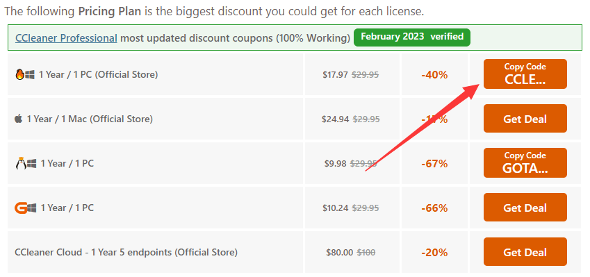 Activate CCleaner Pro Discount Coupon