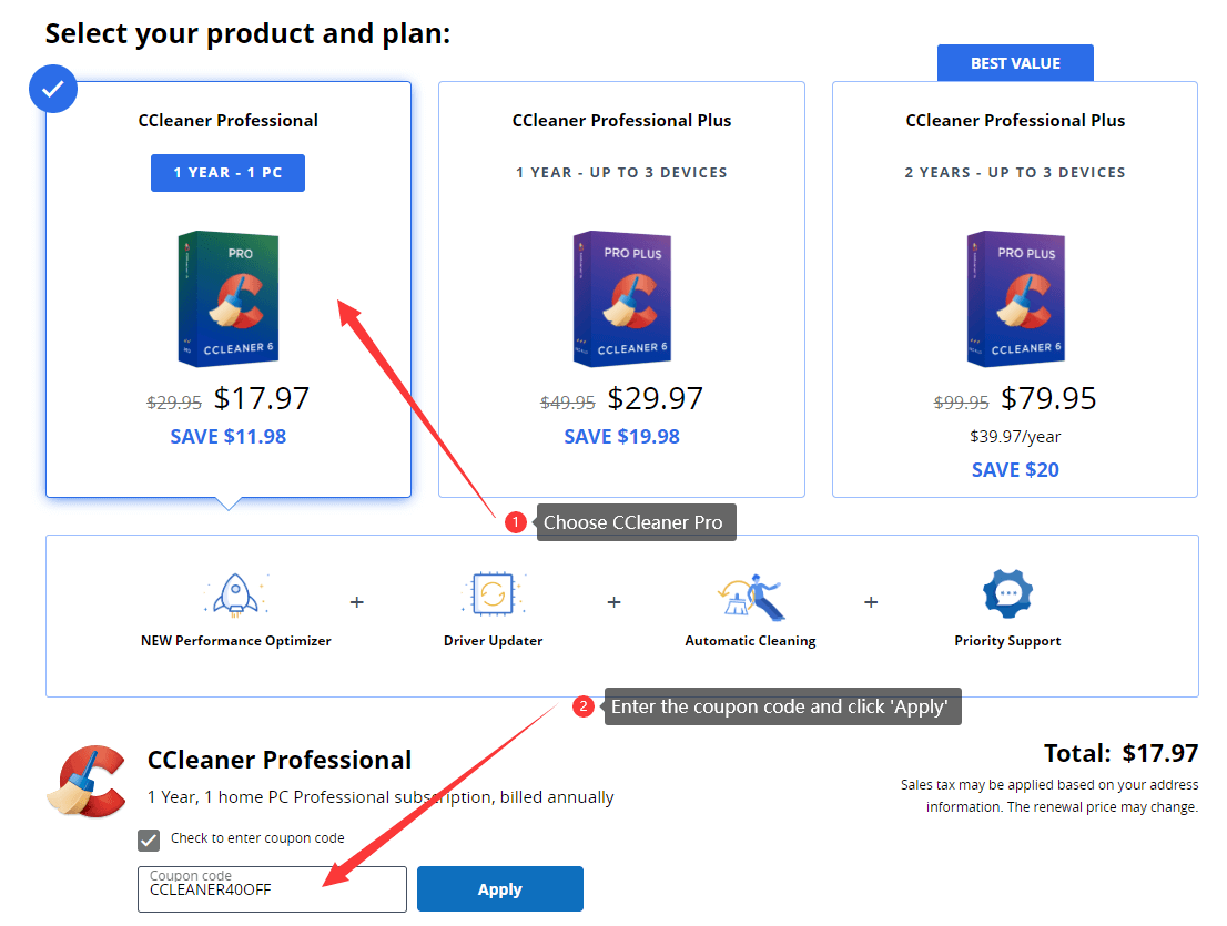 Activate CCleaner Pro Coupon