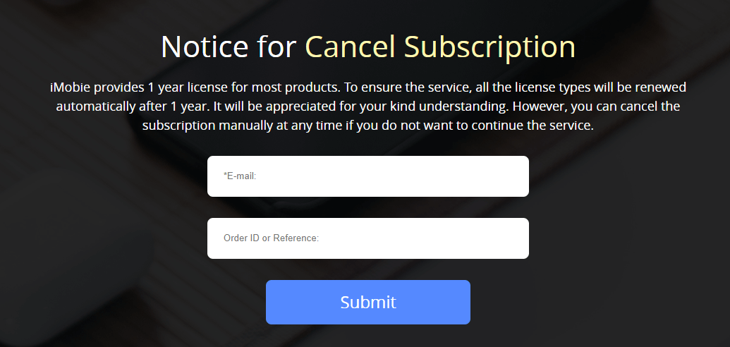Cancel WinX MediaTrans Auto-Renewal