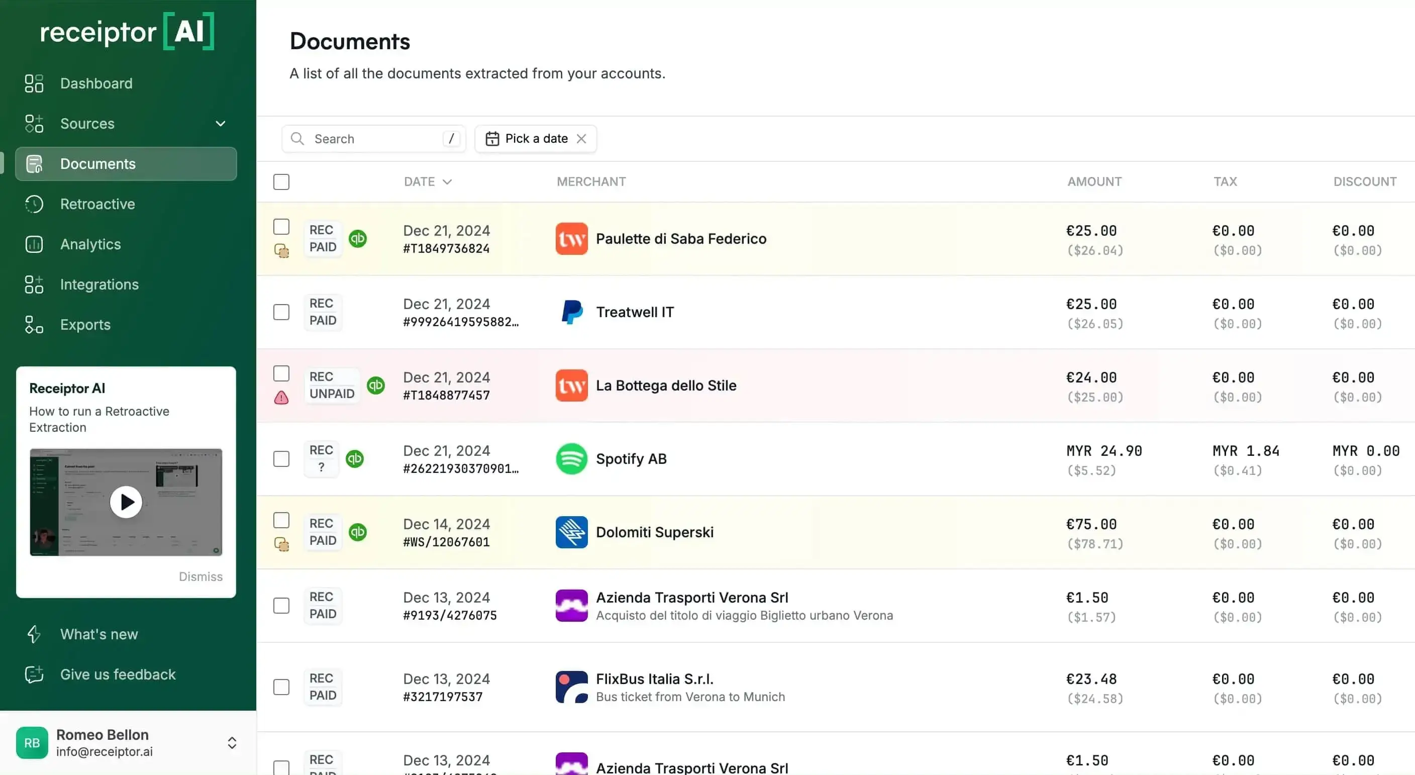 Receiptor AI Screenshot