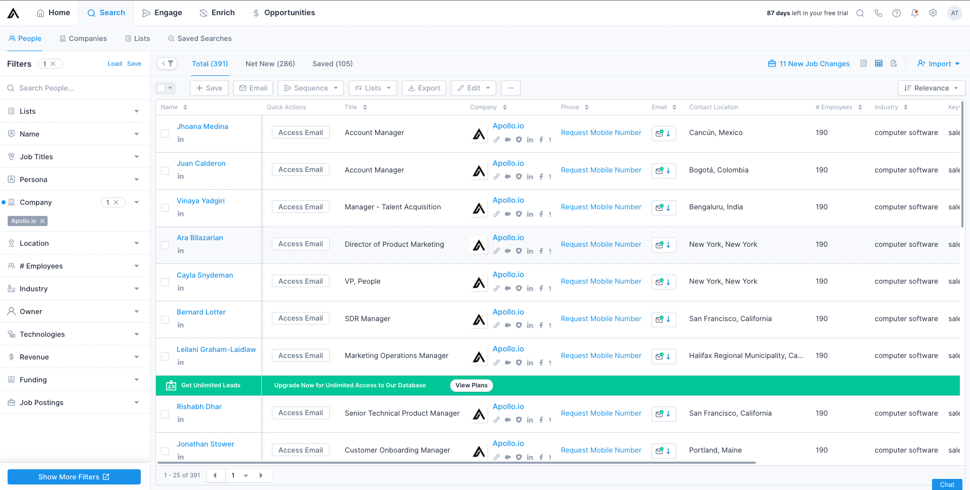 Apollo.io Screenshot