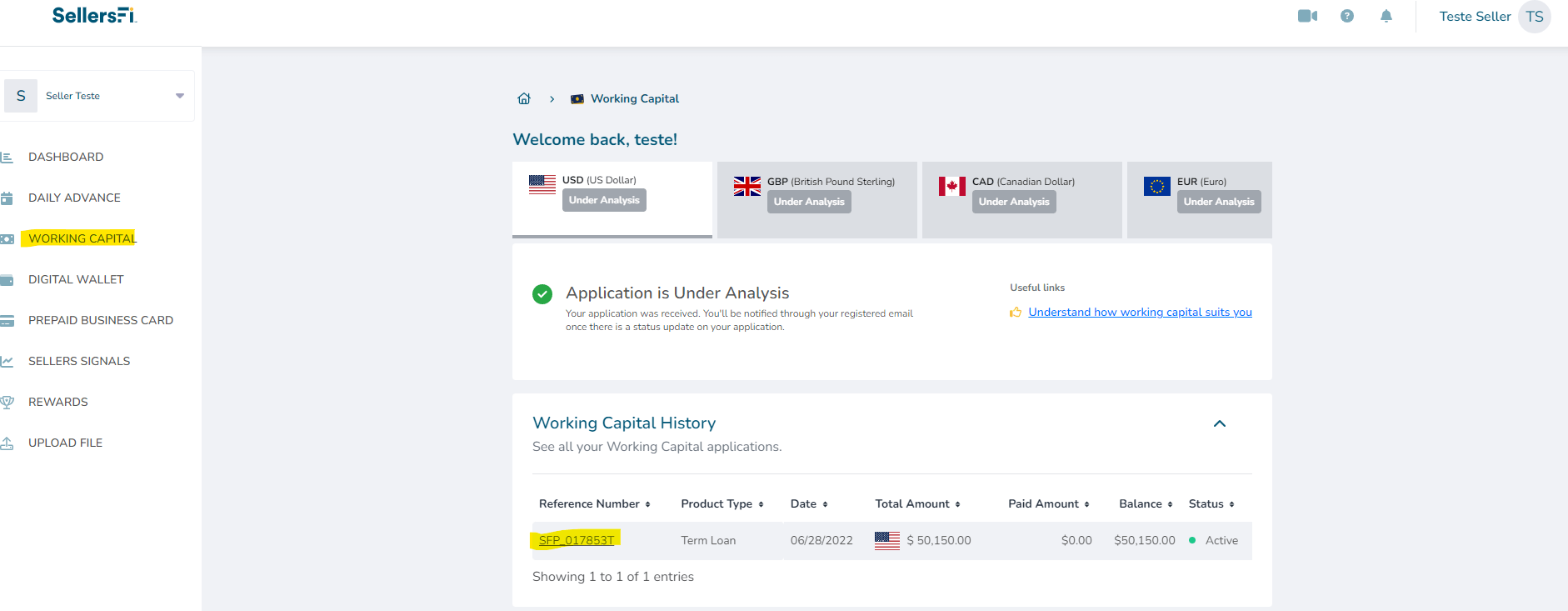 SellersFi Screenshot