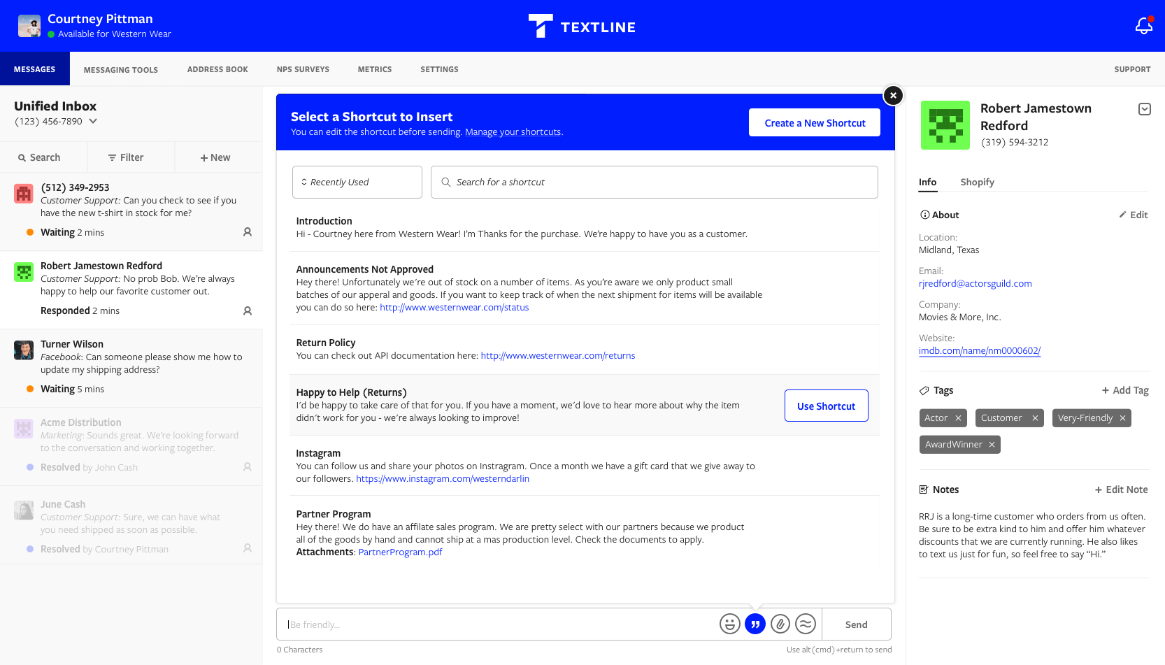 Textline Screenshot
