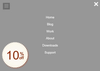 Fullscreen Overlay Menu Discount Coupon Code