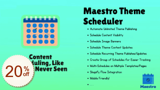 Maestro Theme Scheduler Discount Coupon Code