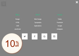 Responsive Overlay Menu Discount Coupon Code