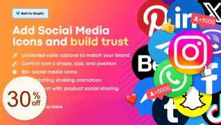 Social Media Icons Discount Coupon Code