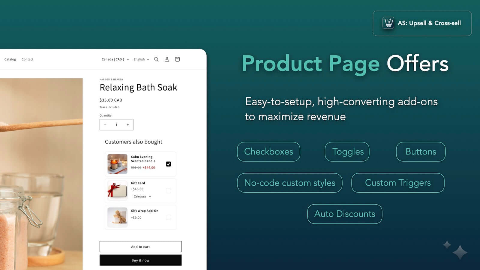 AS: Upsell & Cross Sell Screenshot