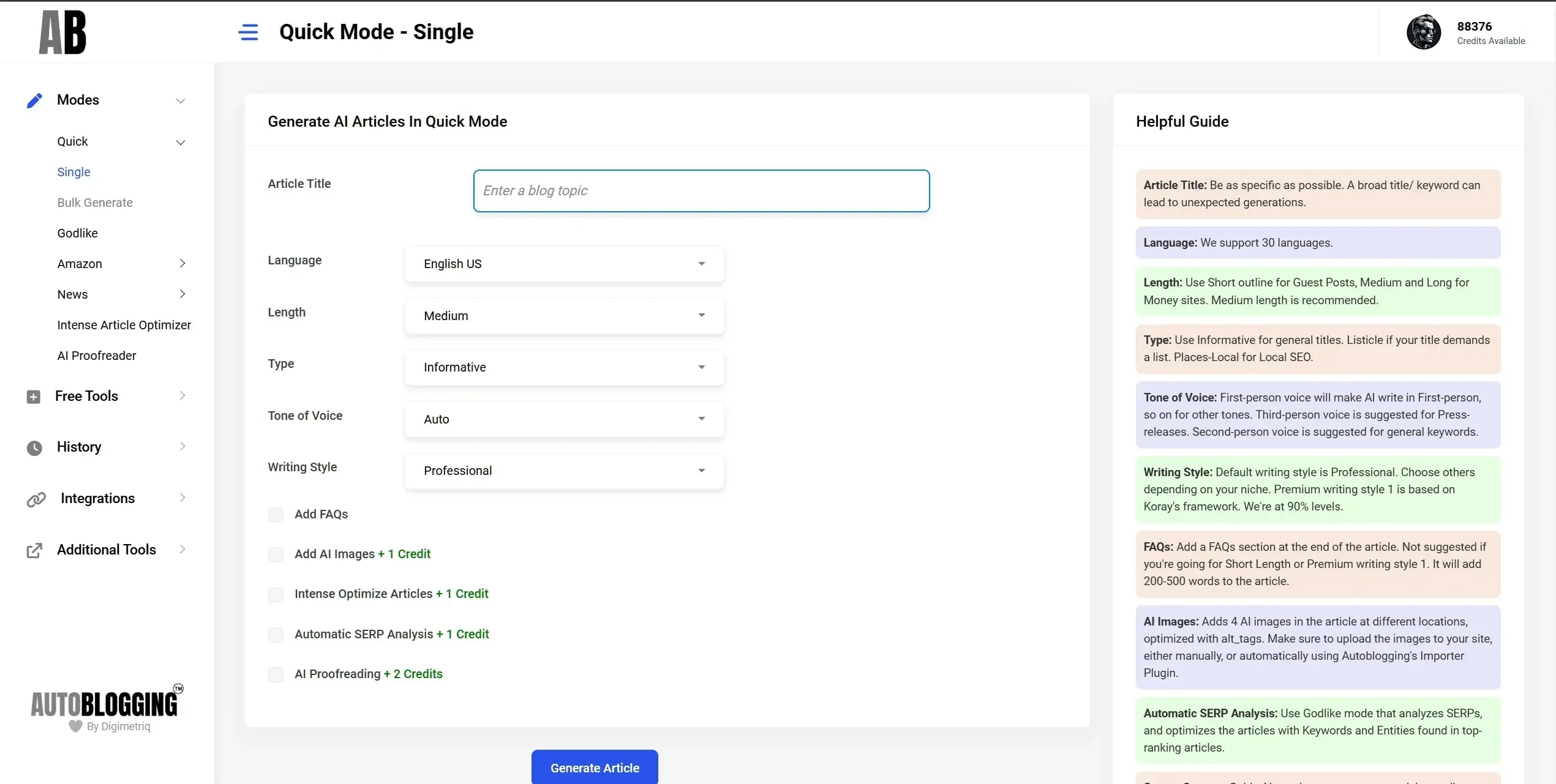 Autoblogging.ai Screenshot