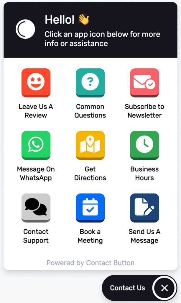 Contact Button Screenshot
