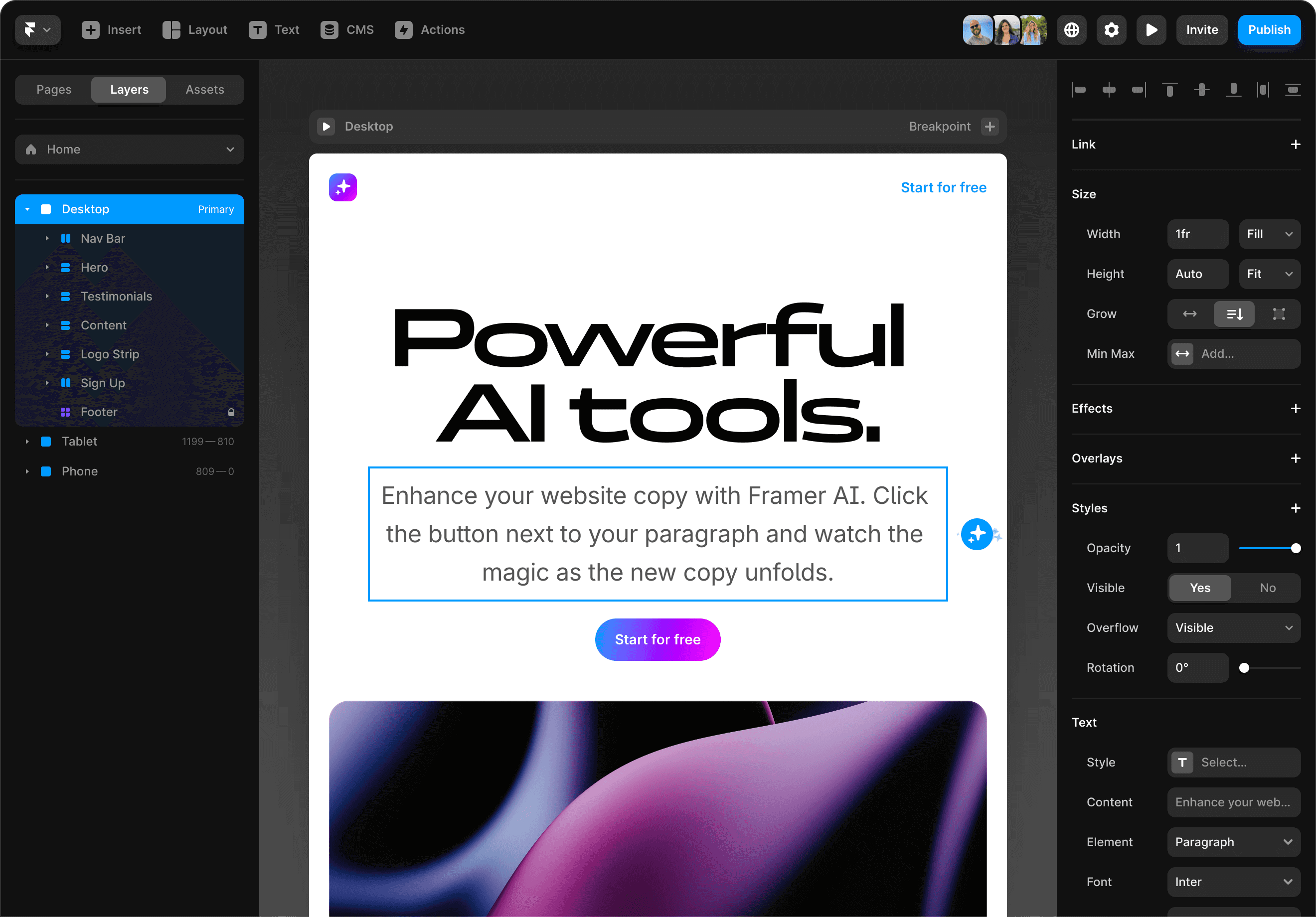 Framer Screenshot