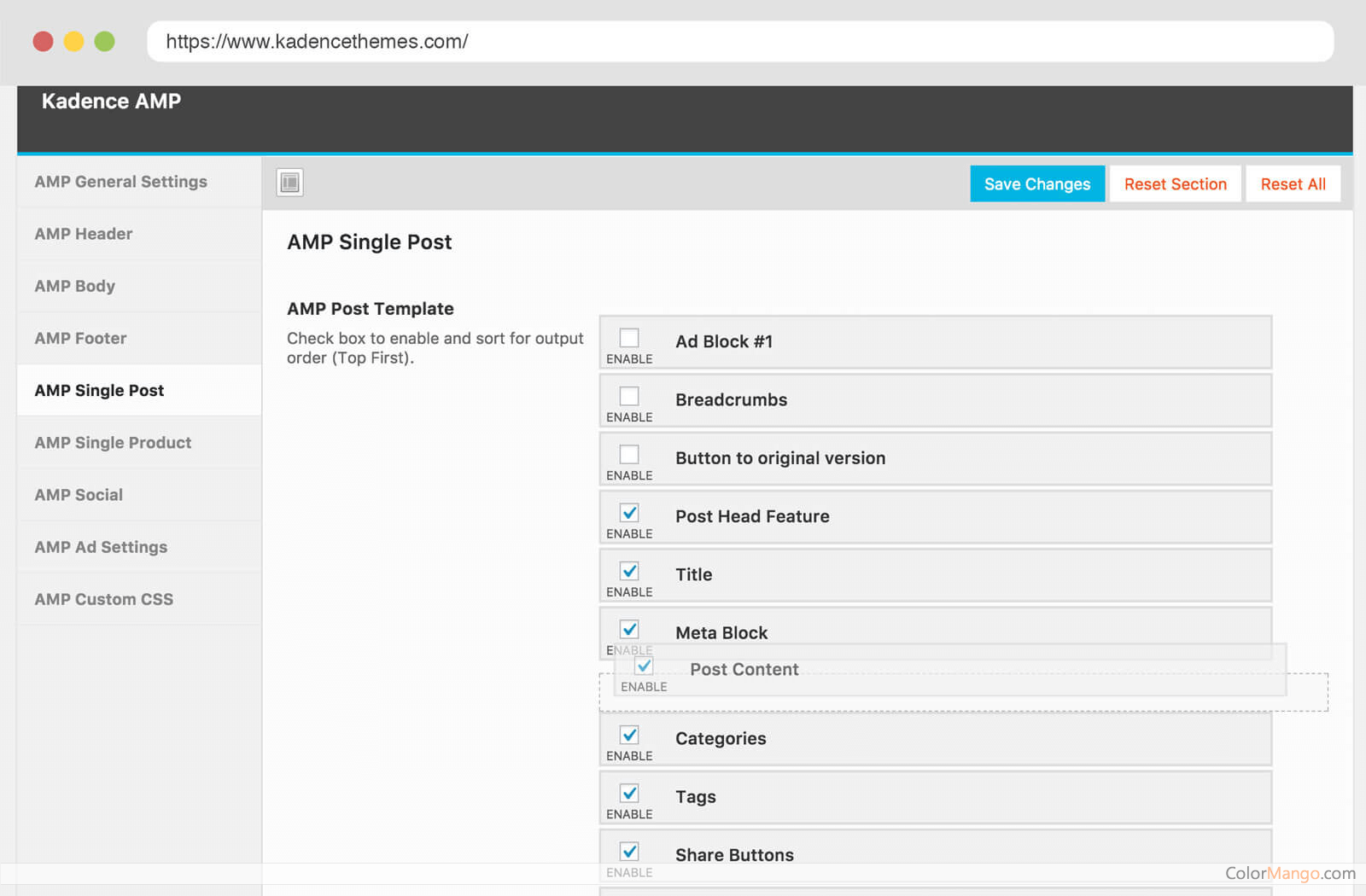 Kadence AMP Screenshot