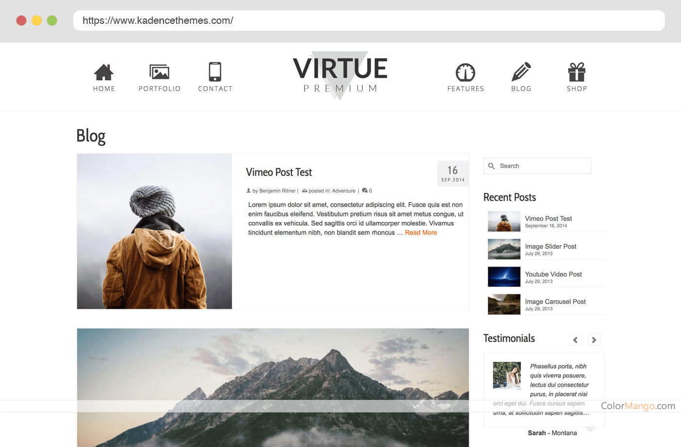 Kadence Virtue Theme Screenshot