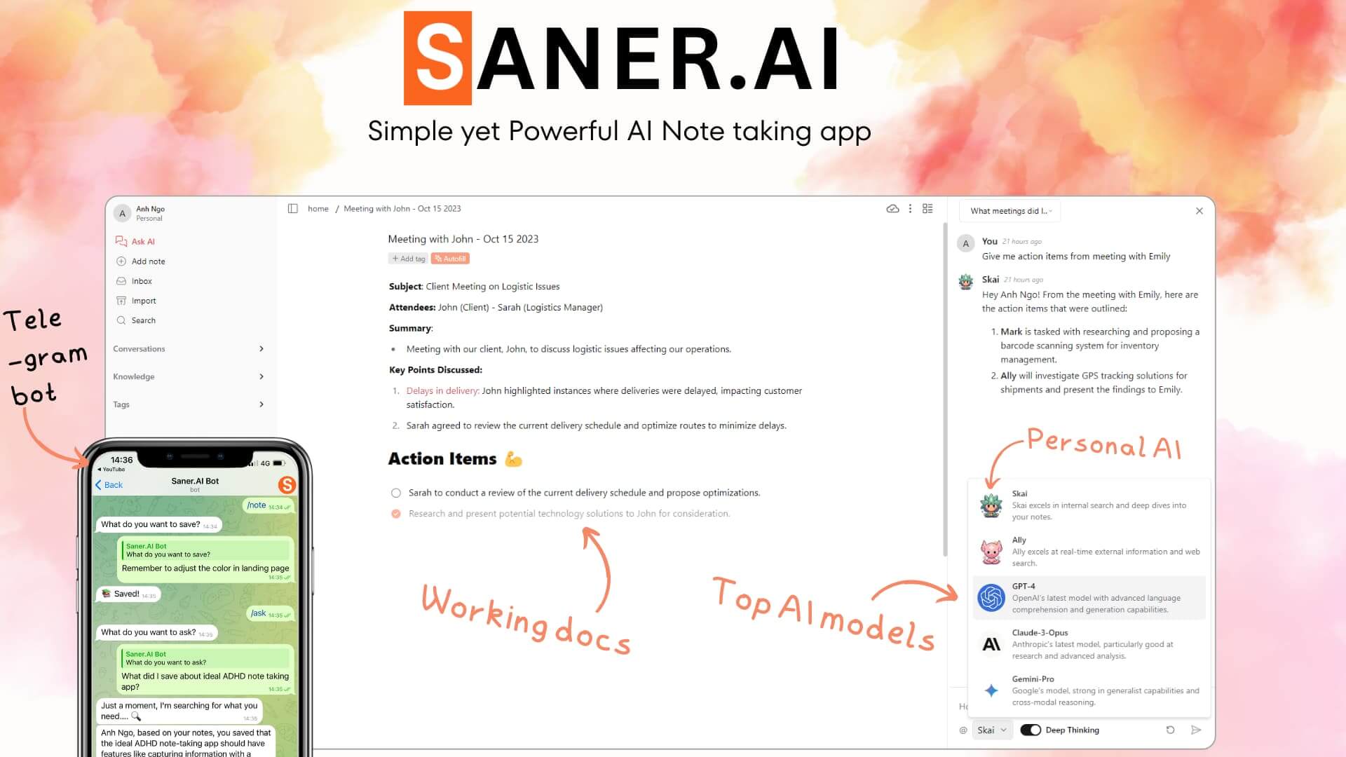 Saner.AI Screenshot