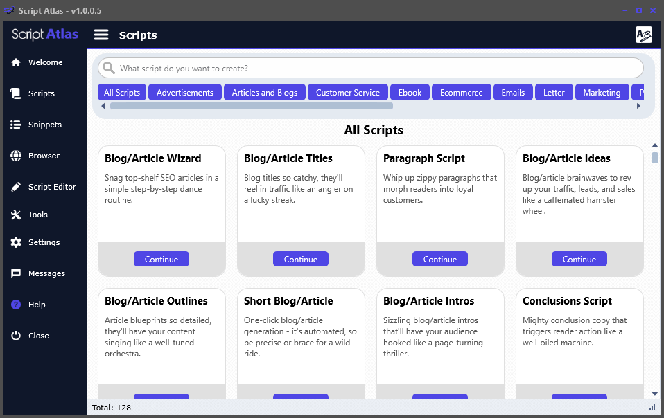 Script Atlas Screenshot