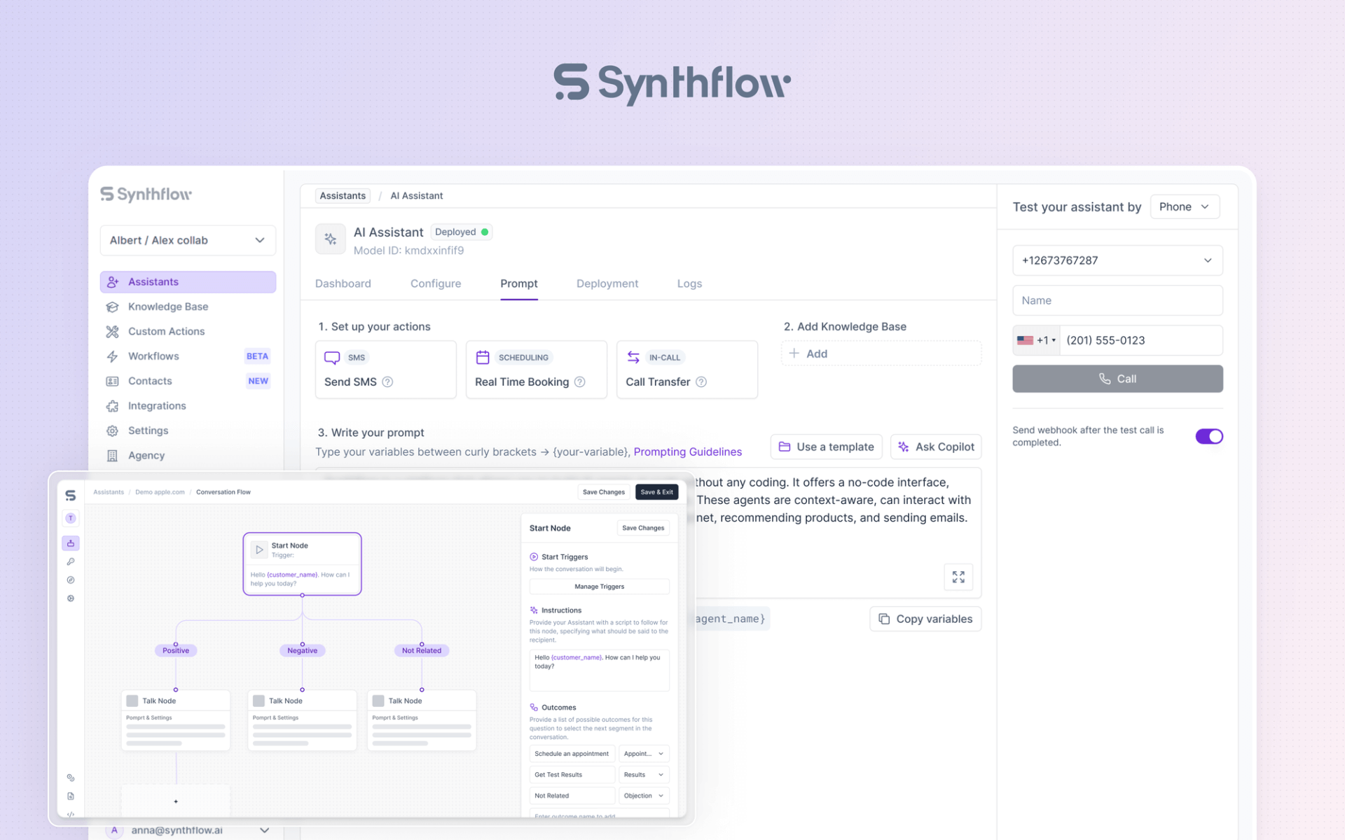 Synthflow AI Screenshot