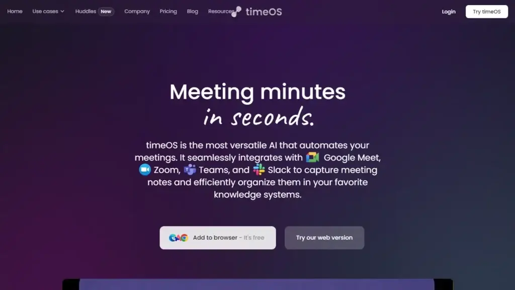 timeOS Screenshot