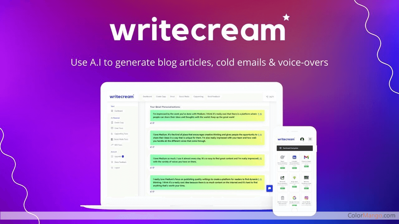 Writecream Screenshot