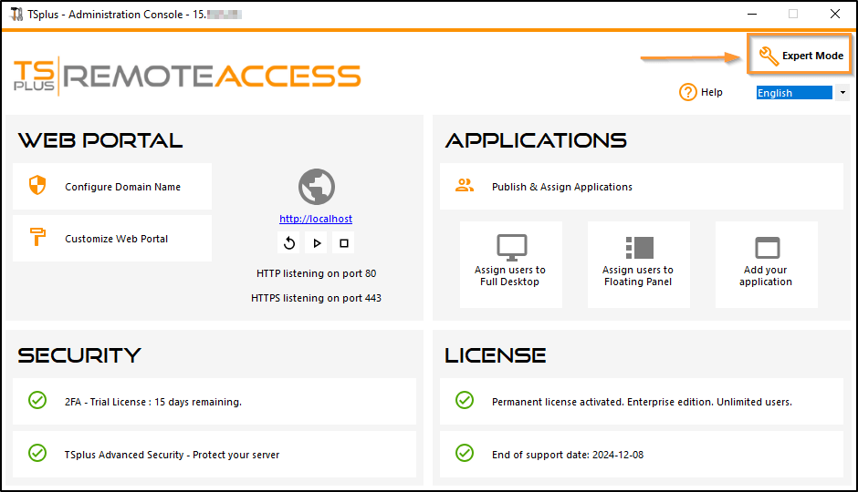 TSplus Remote Access Screenshot
