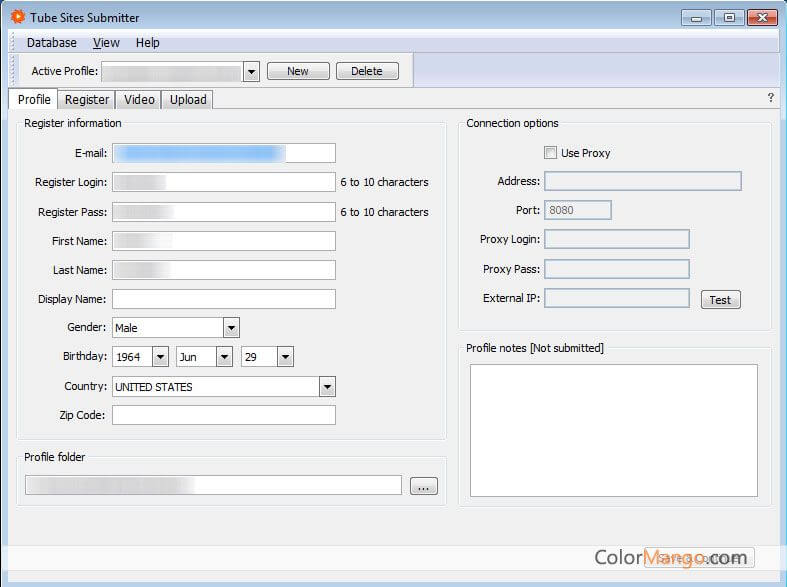 Tube Sites Submitter Screenshot