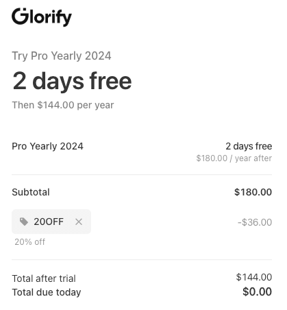 Glorify Discount
