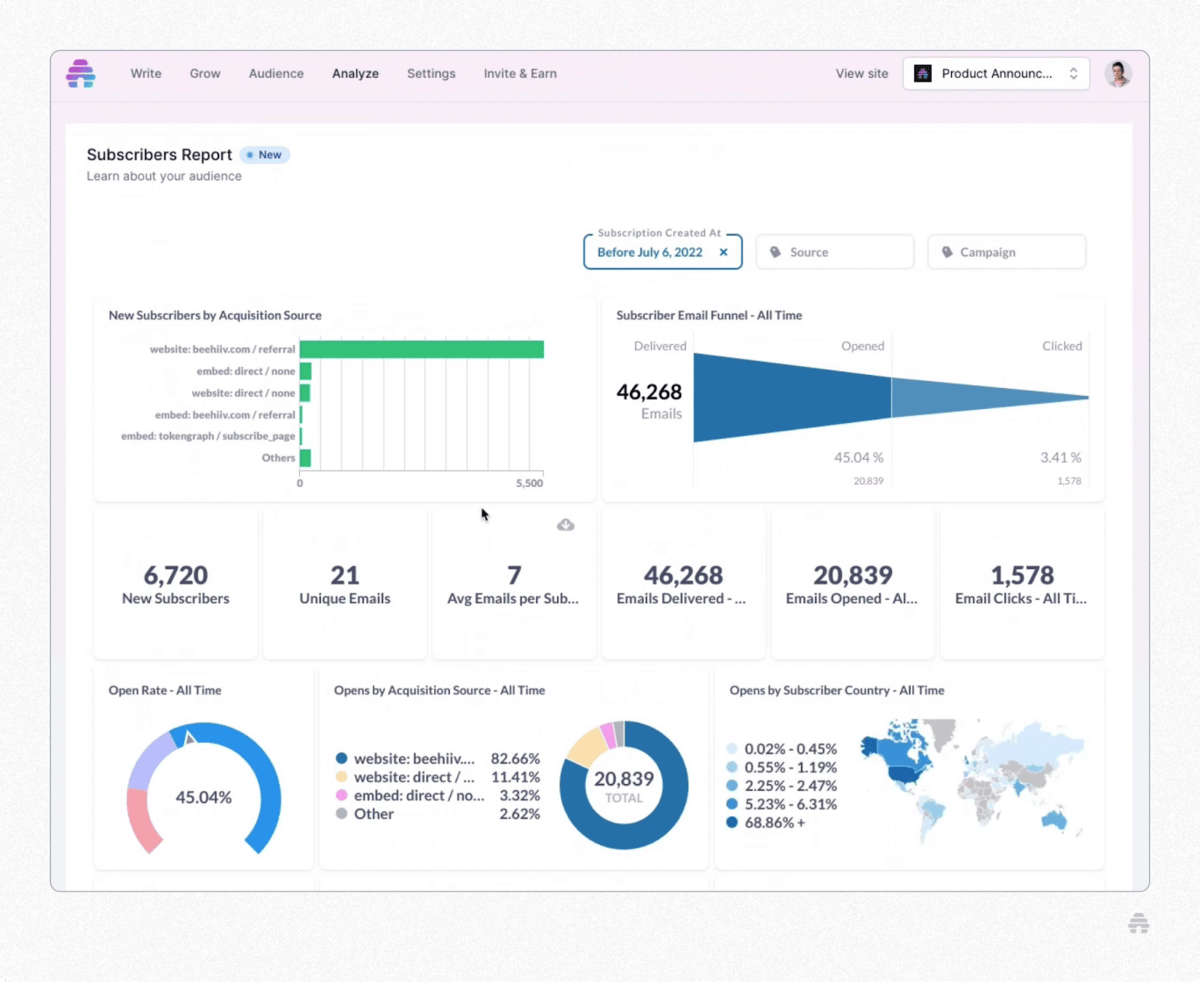 beehiiv Screenshot