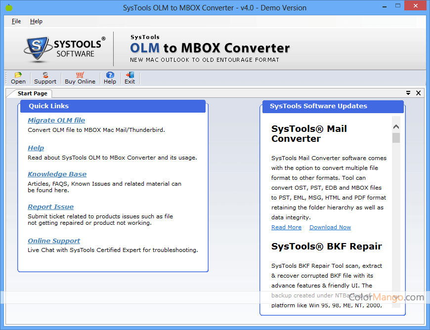 SysTools OLM to MBOX Converter Screenshot