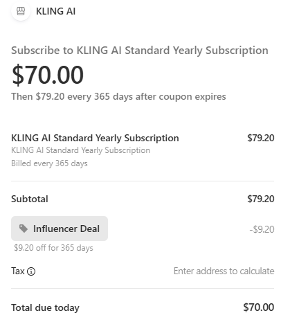 Kling AI coupon