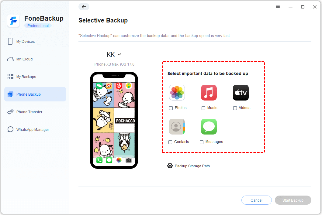 AOMEI FoneBackup Pro Screenshot