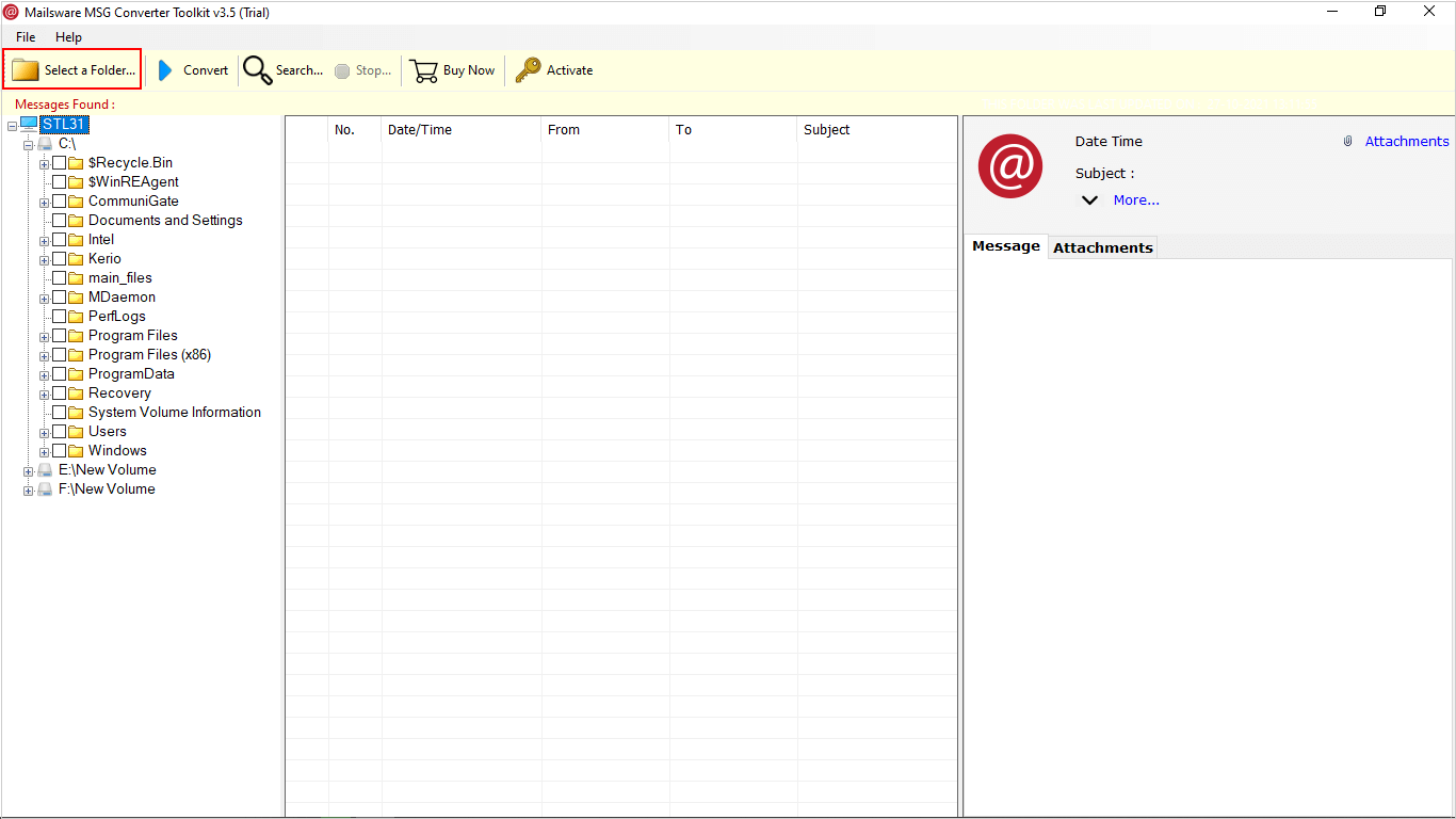 Mailsware MSG Converter Toolkit Screenshot
