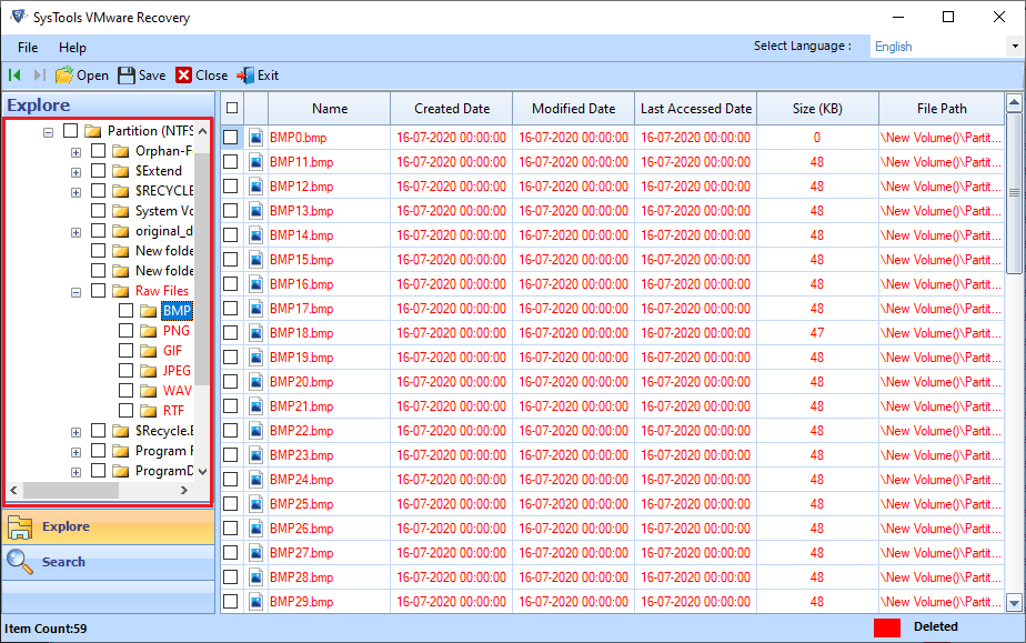 SysTools VMware Recovery Screenshot